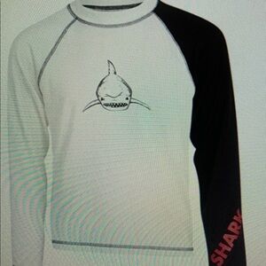 Kids Swim Rash Guard with Black and White Design